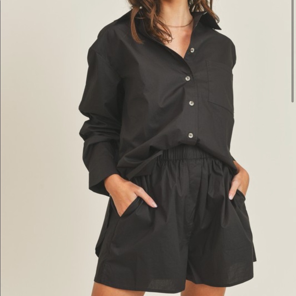 Black Cotton Poplin Set